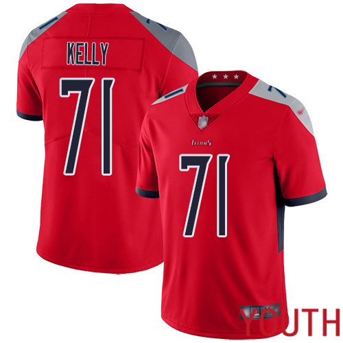 Tennessee Titans Limited Red Youth Dennis Kelly Jersey NFL Football #71 Inverted Legend